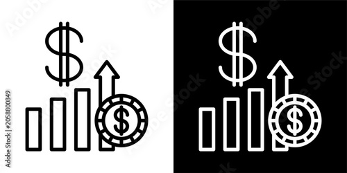 graphic dollar black and white icon collections
