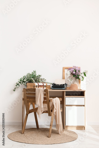 Cozy home office desk with ...