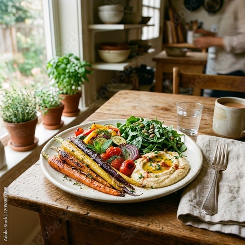 Vegan Rainbow Vegetable Plate