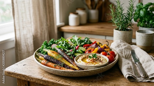 Vegan Rainbow Vegetable Plate