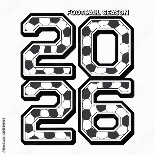 Football Season 2026 Soccer Ball Number T-Shirt Design