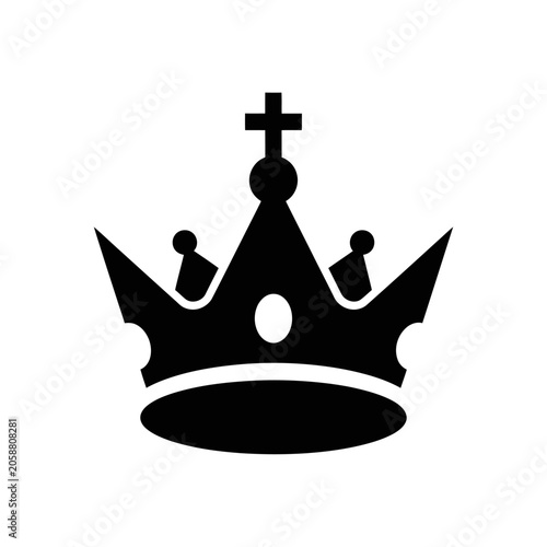 Obraz na plátně Black silhouette of a royal crown.