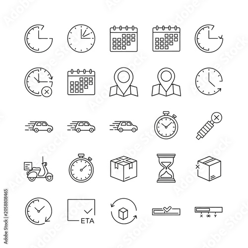 Valokuva Collection of business and time icons.