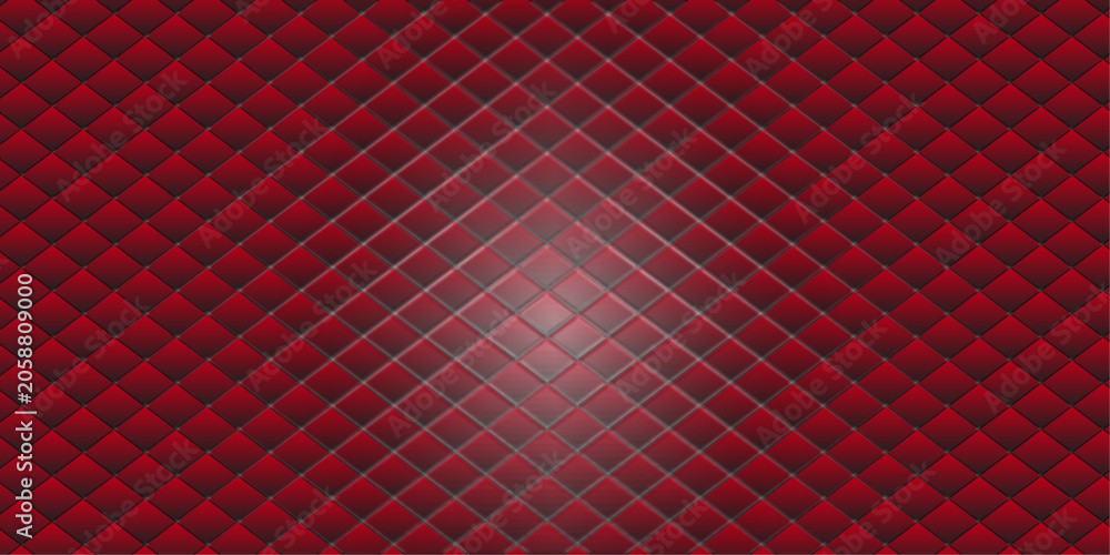 Naklejka premium Abstract dark red quilted pattern with geometric diamond shapes and soft center lighting