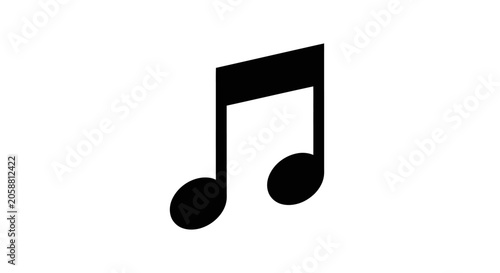 Fotografía Black eighth note music symbol.