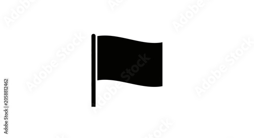 Фотография Black flag on a pole waving.