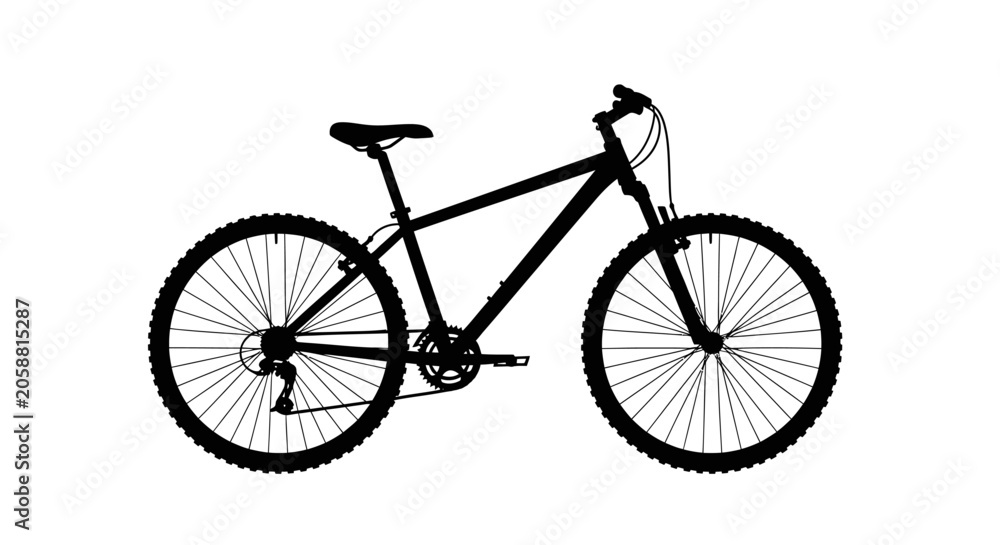 Fototapeta premium Black mountain bike with two wheels.