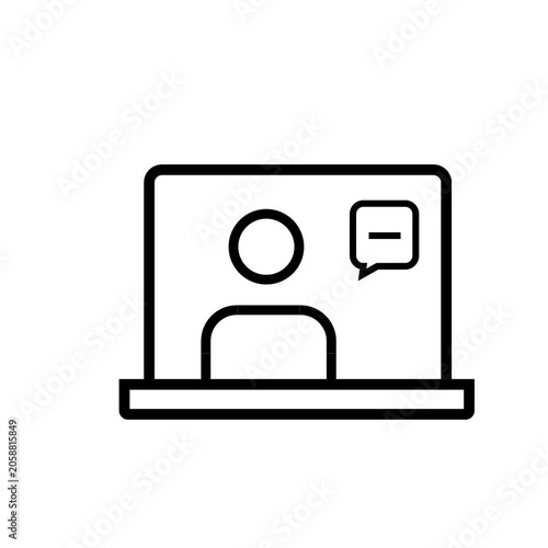 Digital Screen Communication Animation with Online Chat and Virtual Meeting Concept