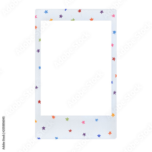 Frame border photo with colorful stars illustration