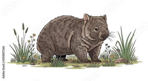 Brown Wombat Australian Marsupial Mammal.