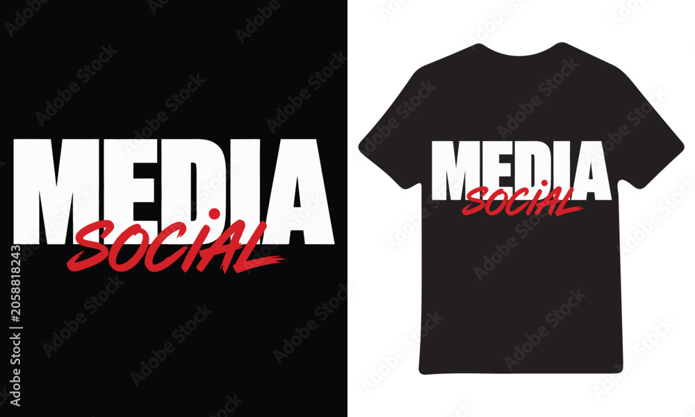 Fototapeta premium Social Media modern bold typography vector illustration for trendy t shirt design