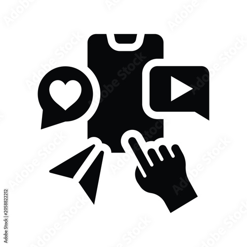 social media solid icon illustration vector graphic.eps