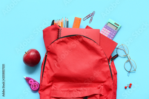 School backpack with differ...