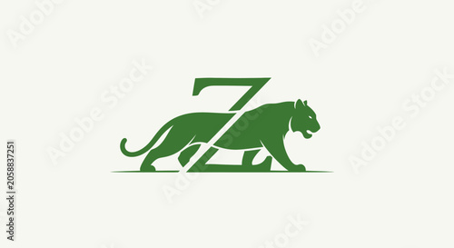 Green Panther Logo with Letter Z Design.