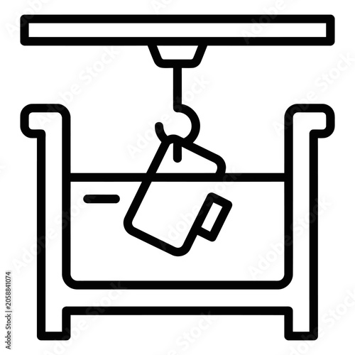 Industrial metal parts coating icon representing electroplating process.