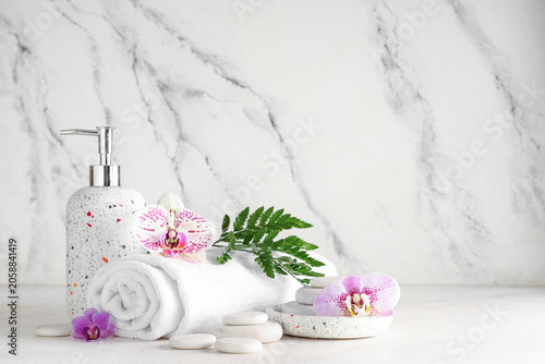 Spa stones, cosmetic produc...