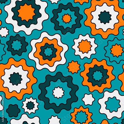 A seamless pattern with abstract circles. Floral ornate colorful background. An Abstract multi-colored fun backdrop.