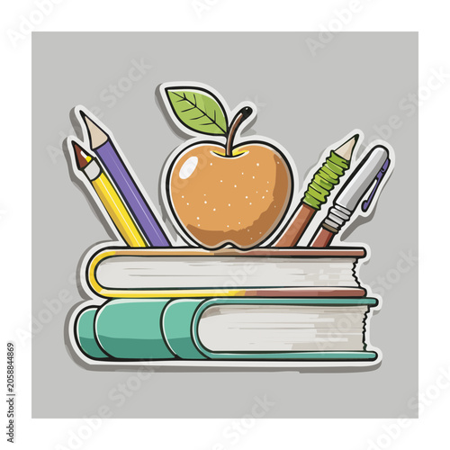 Flat design school supplies illustration