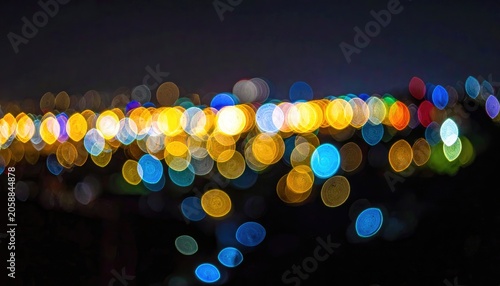 Abstract Bokeh Lights Cityscape at Night.