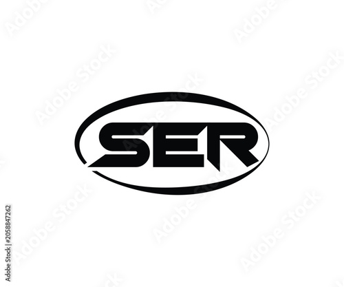 SER Abstract Modern Lettermark Logo Design. Calligraphy professional initials vector logo Design.