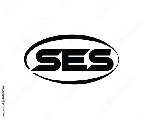 SES Abstract Modern Lettermark Logo Design. Calligraphy professional initials vector logo Design.