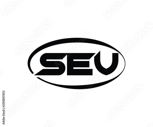 SEV Abstract Modern Lettermark Logo Design. Calligraphy professional initials vector logo Design.
