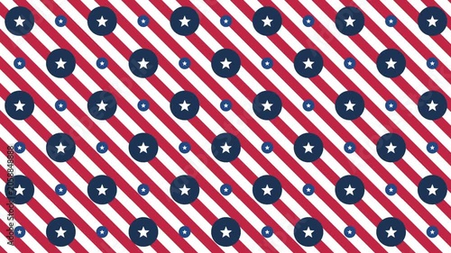 Seamless Looping Pattern of Stars and Stripes Background for Celebrations