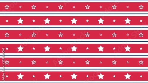 Red and White Stars Pattern Background with Blue Stripes