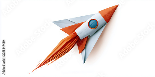 Paper Airplane Transforming into Rocket