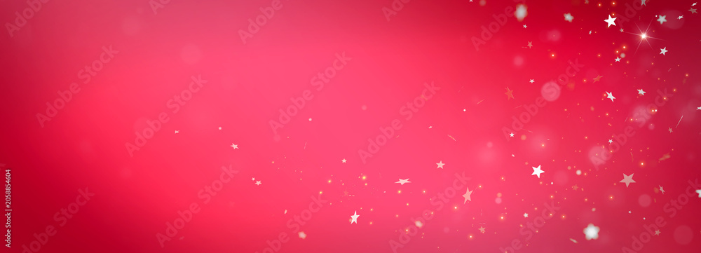Fototapeta premium Elegant abstract starry background. Sparkling red star background