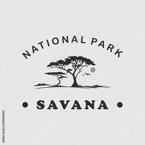 Savannah National Park vintage logo vector illustration design.
