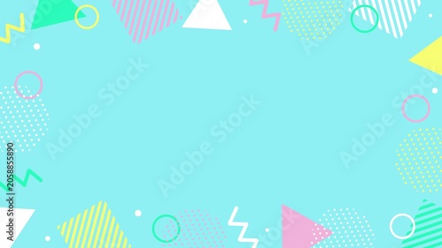 pop and cute frame background with colorful pastel-colored geometric patterns