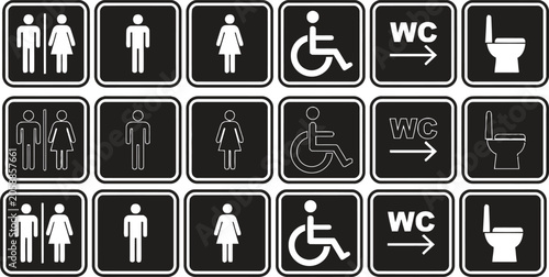 Restroom sign icons