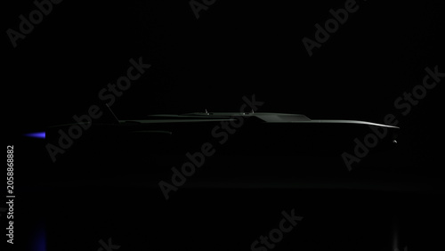 Cruise Missile at night sideview