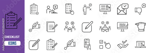 Checklist task management vector icons. checklist icon set, pencil icon set, clipboard icon set