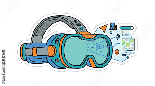 Bild auf Leinwand Diving goggles with orange accents.