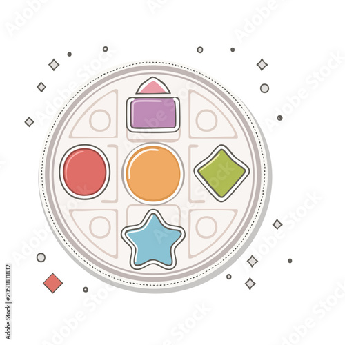 Shape Sorter Toy with Colorful Geometric Pieces