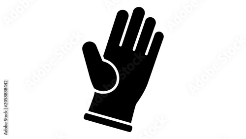 Obraz na płótnie A black silhouette icon representing insulated electrical gloves, designed for s