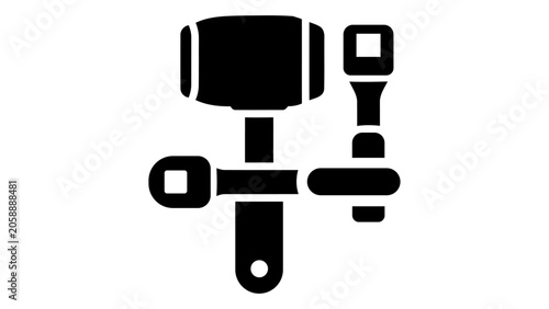 Slika na platnu Black glyph icon representing an impact socket wrench set