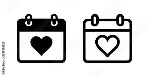 Slika na platnu Calendar icon with heart for special events