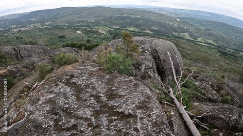 Boulders in Castro de Santiago archaeological site, parish of Figueiró da Granja, Fornos de Algodres, district of Guarda, Portugal