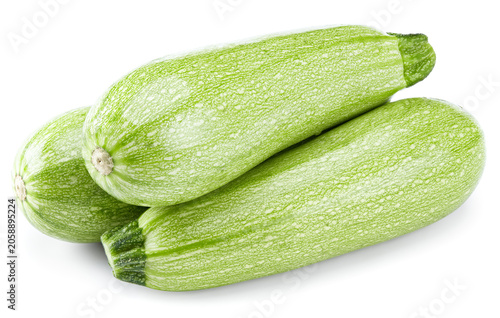 zucchini or marrow isolated on white background. clipping path