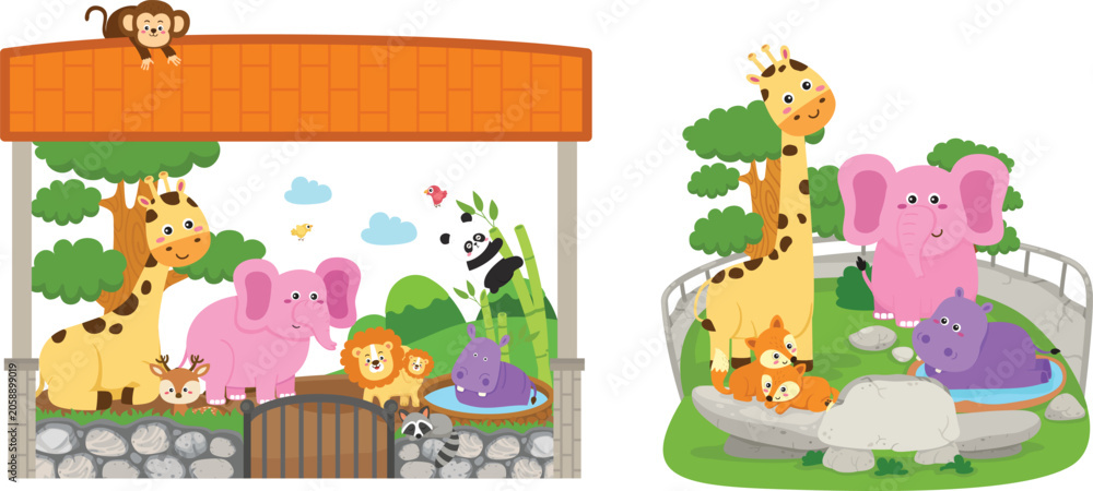 Fototapeta premium illustration of isolated animal zoo vector