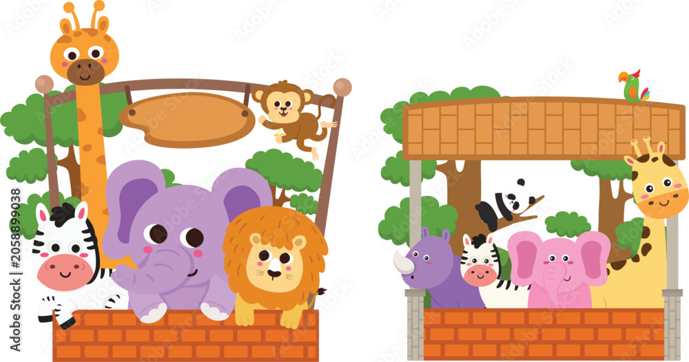 Fototapeta premium illustration of isolated animal zoo vector