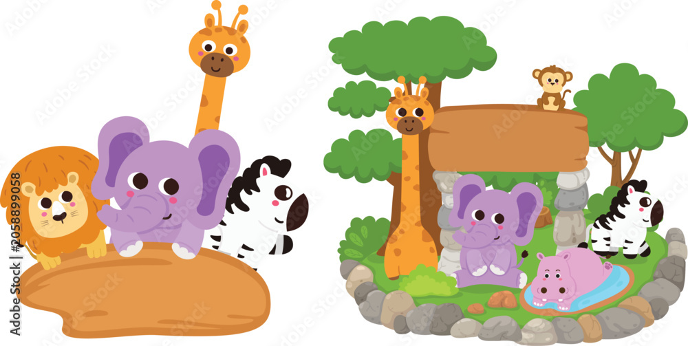 Obraz premium illustration of isolated animal zoo vector