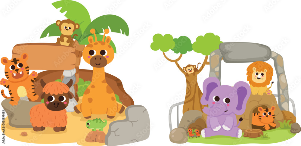 Fototapeta premium illustration of isolated animal zoo vector