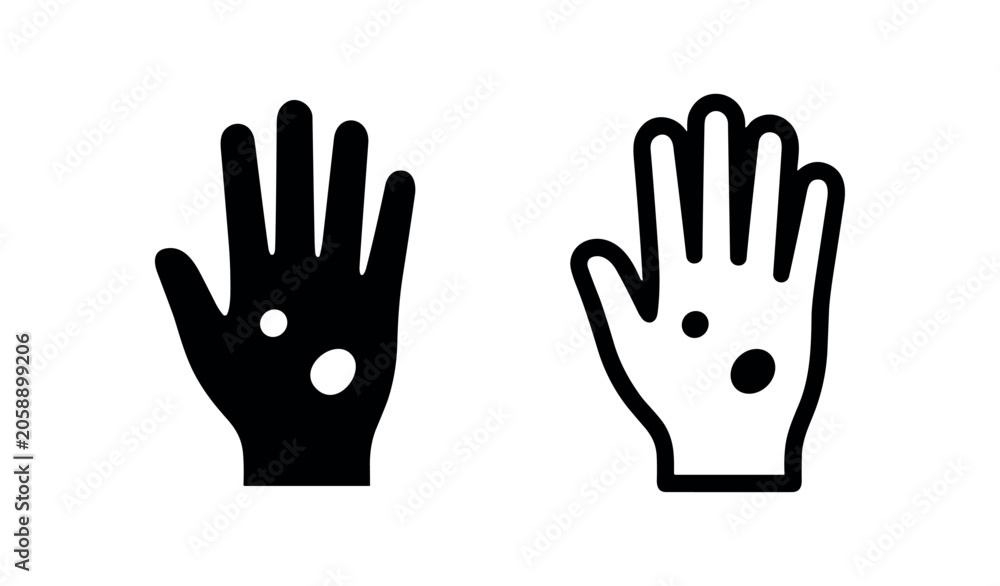 Fototapeta premium Hand with skin rash icons