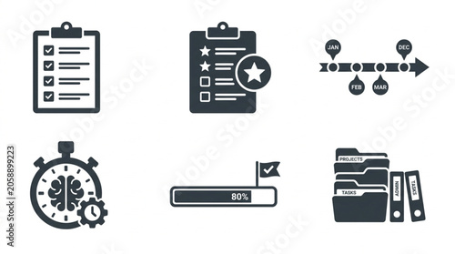 Business Project Management Icons Set.
