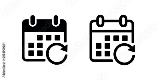 Fotografie Calendar with update refresh arrow icons