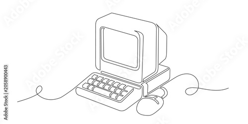 computer pc line art
